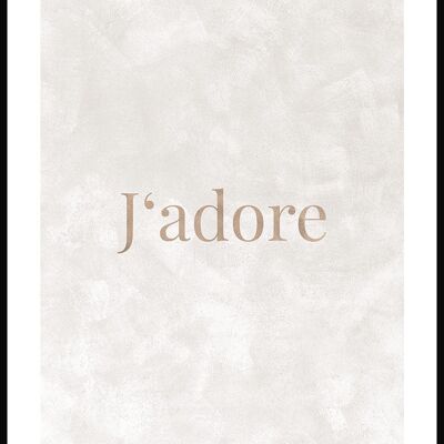 J'adore Typografie Poster - 30 x 40 cm