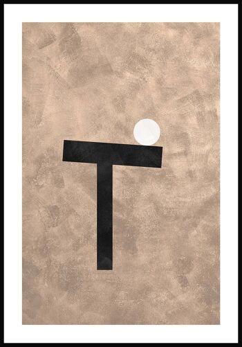 Affiche T avec cercle Bauhaus - 21 x 30 cm 1