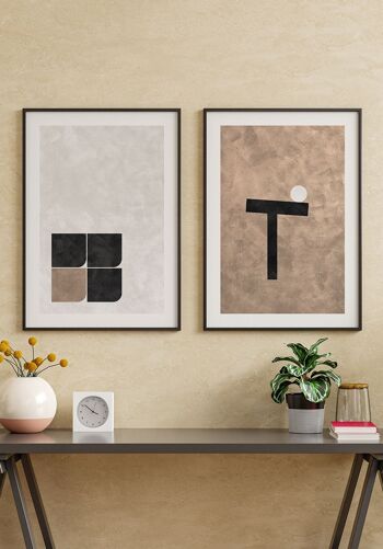 Affiche T avec cercle Bauhaus - 21 x 30 cm 3