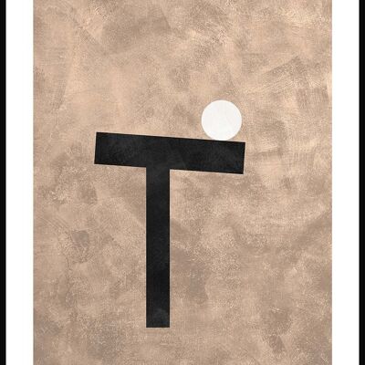 Affiche T avec cercle Bauhaus - 30 x 40 cm