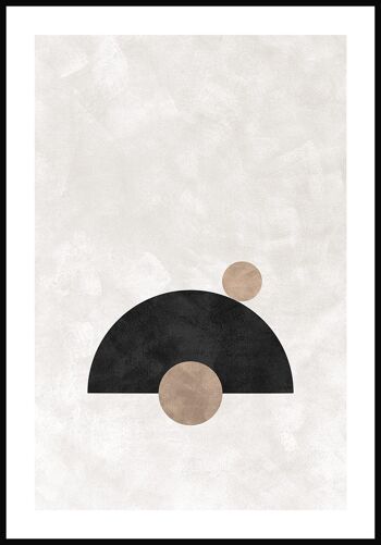Affiche Bauhaus d'équilibre de formes de cercle - 21 x 30 cm 1