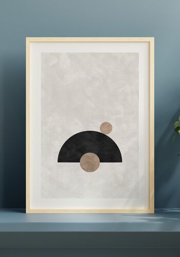 Affiche Bauhaus d'équilibre de formes de cercle - 21 x 30 cm 3