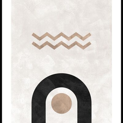 Circle and Wave Bauhaus Poster - 21 x 30 cm