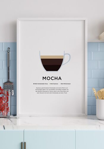 Affiche café moka avec préparation (Allemand) - 40 x 50 cm 2