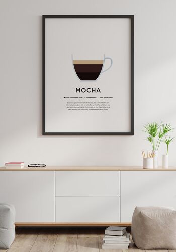 Affiche café moka avec préparation (Allemand) - 40 x 50 cm 3