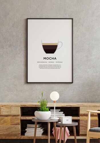Affiche café moka avec préparation (Allemand) - 40 x 50 cm 4