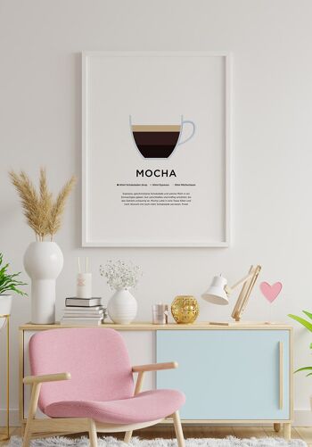 Affiche café moka avec préparation (Allemand) - 40 x 50 cm 5