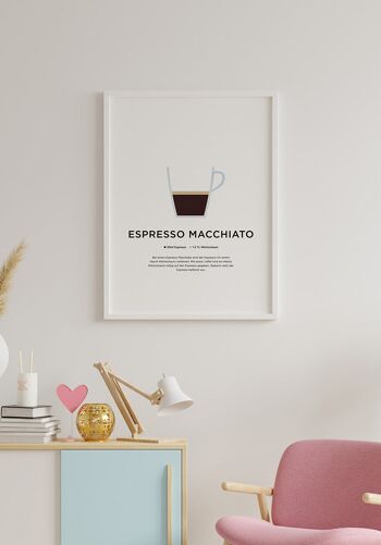 Affiche café Espresso Macchiato avec préparation (Allemand) - 30 x 40 cm 3
