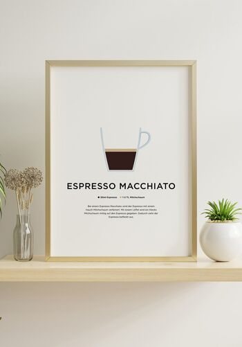 Affiche café Espresso Macchiato avec préparation (Allemand) - 30 x 40 cm 4