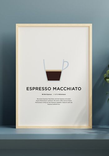 Affiche café Espresso Macchiato avec préparation (Allemand) - 30 x 40 cm 5