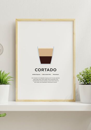 Affiche café Cortado avec préparation (Allemand) - 70 x 100 cm 3