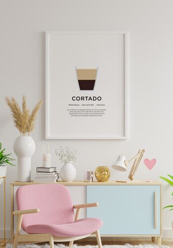 Affiche café Cortado avec préparation (Allemand) - 70 x 100 cm 6