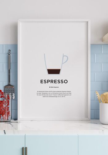 Affiche Espresso avec préparation (Allemand) - 21 x 30 cm 5