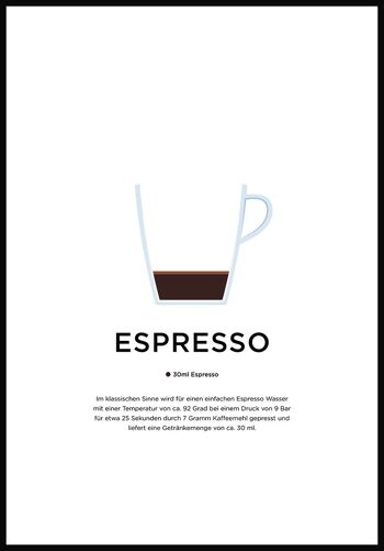 Affiche Espresso avec préparation (Allemand) - 30 x 40 cm 1