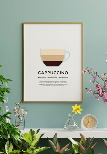 Affiche cappuccino avec préparation (allemand) - 30 x 40 cm 3