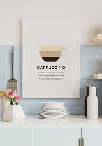 Affiche cappuccino avec préparation (allemand) - 30 x 40 cm 5