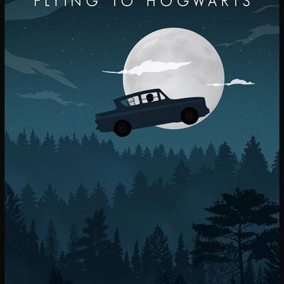 Flying to Hogwarts Poster - 50 x 70 cm