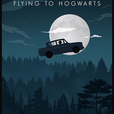 Flying to Hogwarts Poster - 70 x 100 cm