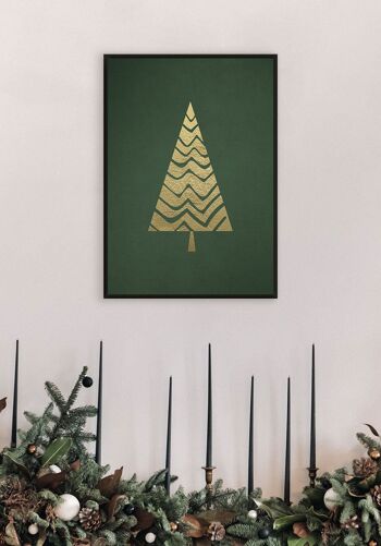 Affiche Sapin de Noël Doré - 30 x 40 cm 4