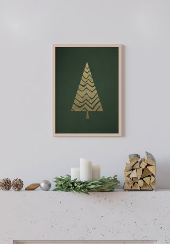 Affiche Sapin de Noël Doré - 30 x 40 cm 6