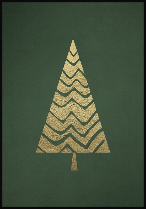 Goldenes Weihnachtsbaum Poster - 40 x 50 cm