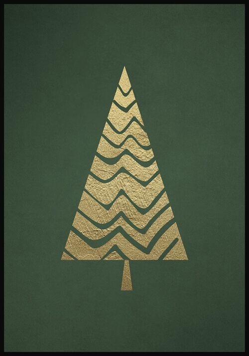 Goldenes Weihnachtsbaum Poster - 50 x 70 cm