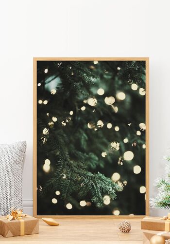 Affiche Sapin de Noël illuminé - 30 x 40 cm 2