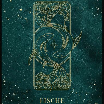Póster Mystic Moon Zodiac - 21 x 30 cm - Piscis