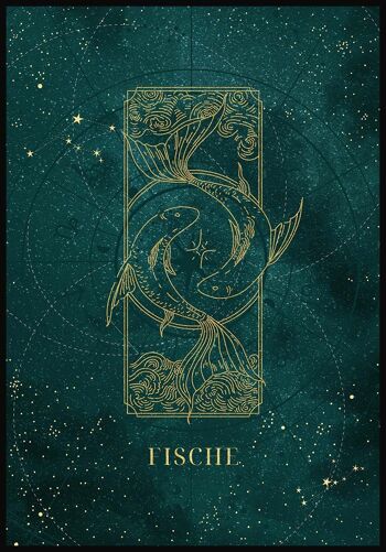 Poster Mystic Moon Zodiac - 21 x 30 cm - Poissons 1