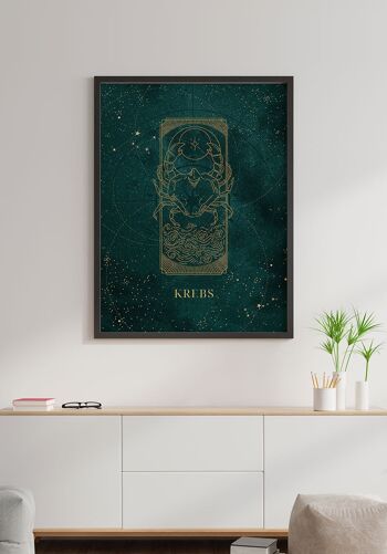 Poster Mystic Moon Zodiac - 21 x 30 cm - Poissons 2