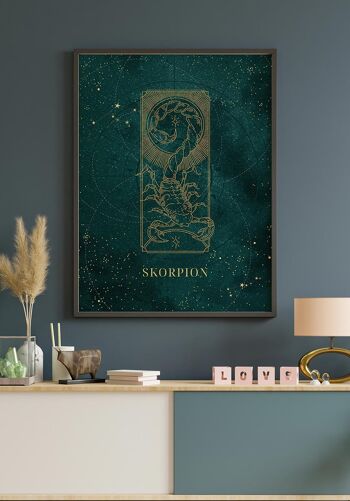 Poster Mystic Moon Zodiac - 21 x 30 cm - Poissons 4