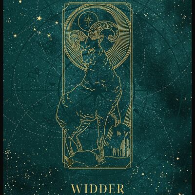 Mystic Moon Sternzeichen Poster - 21 x 30 cm - Widder