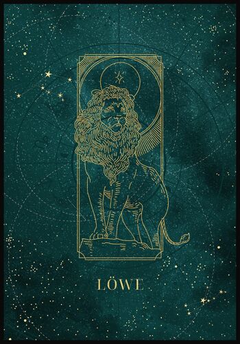 Poster Mystic Moon Zodiac - 21 x 30 cm - Lion 1