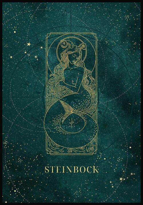 Mystic Moon Sternzeichen Poster - 21 x 30 cm - Steinbock