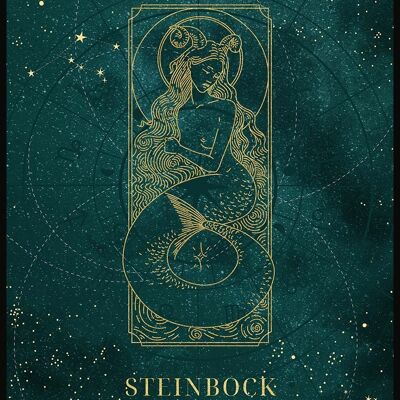 Mystic Moon Sternzeichen Poster - 21 x 30 cm - Steinbock