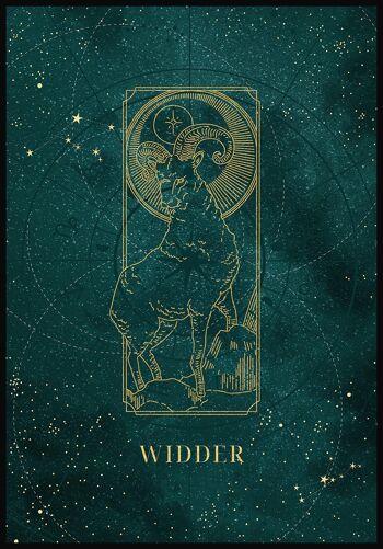 Poster Mystic Moon Zodiac - 30 x 40 cm - Bélier 1