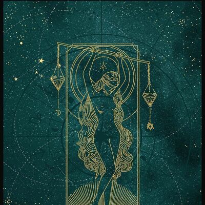 Mystic Moon Sternzeichen Poster - 30 x 40 cm - Waage
