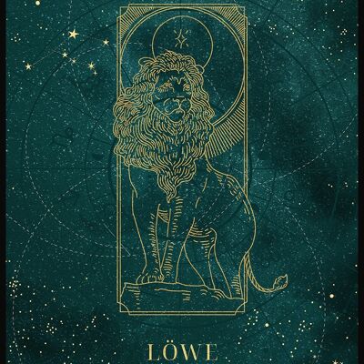 Poster dello zodiaco della luna mistica - 40 x 50 cm - Leone