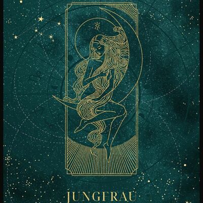 Poster dello zodiaco della luna mistica - 40 x 50 cm - Vergine