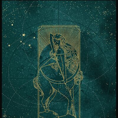 Mystic Moon Sternzeichen Poster - 40 x 50 cm - Schütze