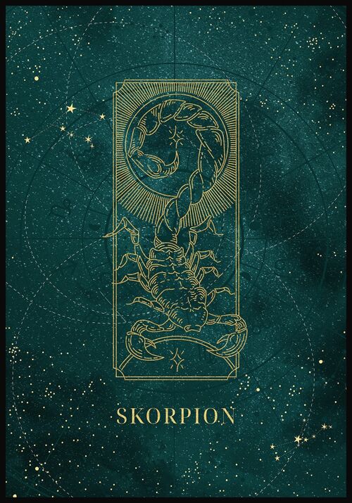 Mystic Moon Sternzeichen Poster - 50 x 70 cm - Skorpion