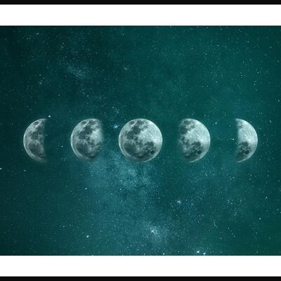 Póster fases de la luna - 21 x 30 cm