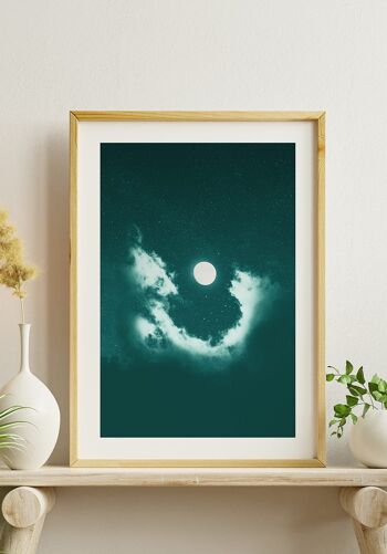 Affiche Mystique Pleine Lune avec Nuages - 40 x 50 cm 5