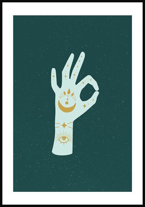 Mystisches Handzeichen 'Okay' Poster - 21 x 30 cm