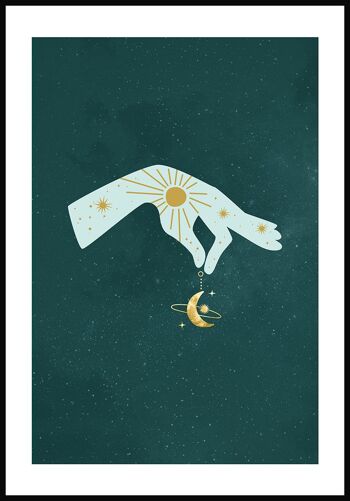Affiche Mystical Hand Holding Crescent - 21 x 30 cm 1