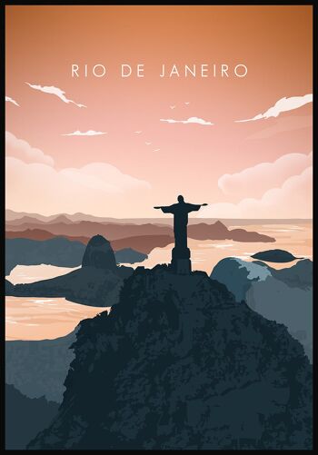 Affiche illustrée Rio de Janeiro - 21 x 30 cm 1