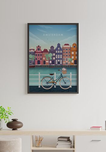 Affiche illustrée Amsterdam - 21 x 30 cm 5