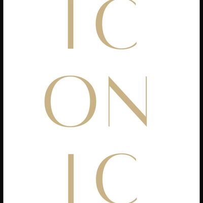 Iconic Typografie Poster - 21 x 30 cm - Gold