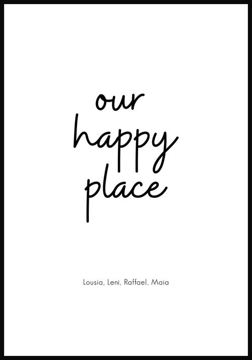 Our happy place personalisierbares Poster - 21 x 30 cm