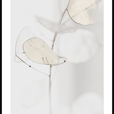 White and Gold Leaves Poster - 50 x 70 cm